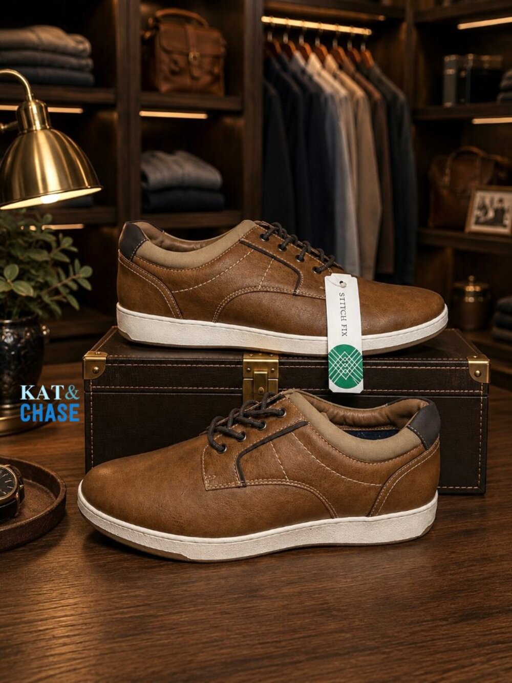 New Rye by Hawker Rye Mens 12 Contrast Stitch Sneaker Tan Casual